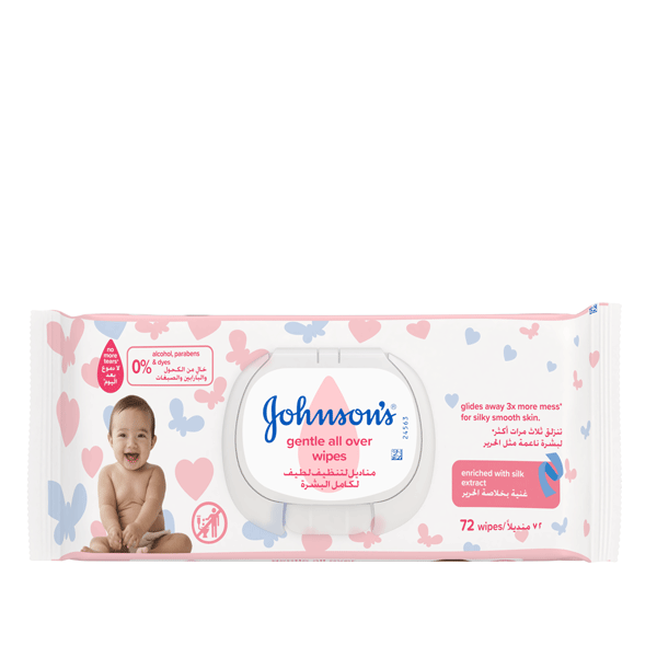 Pack of 6 Johnsons Baby Gentle All Over Wipes Total 336 
